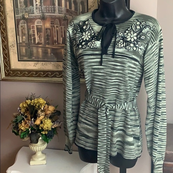 Knitalia Sweaters - Vitg 70’s Tunic Belted Sweater by Knitalia Sz M